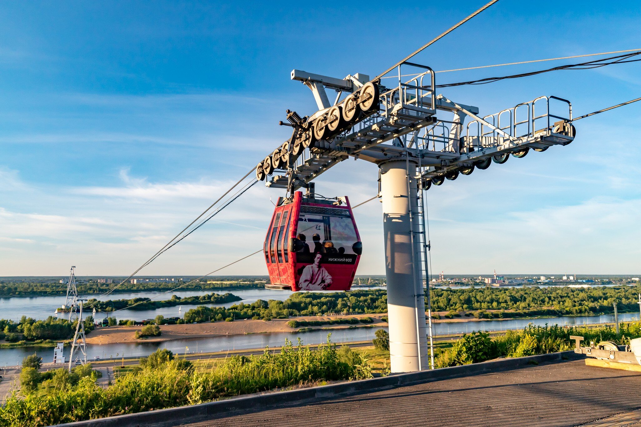 Nizhny Novgorod Cable Car. Sights of Nizhny Novgorod.