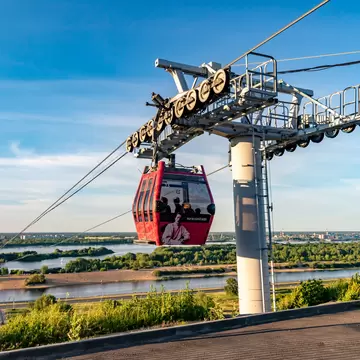 Nizhny Novgorod Cable Car. Sights of Nizhny Novgorod.