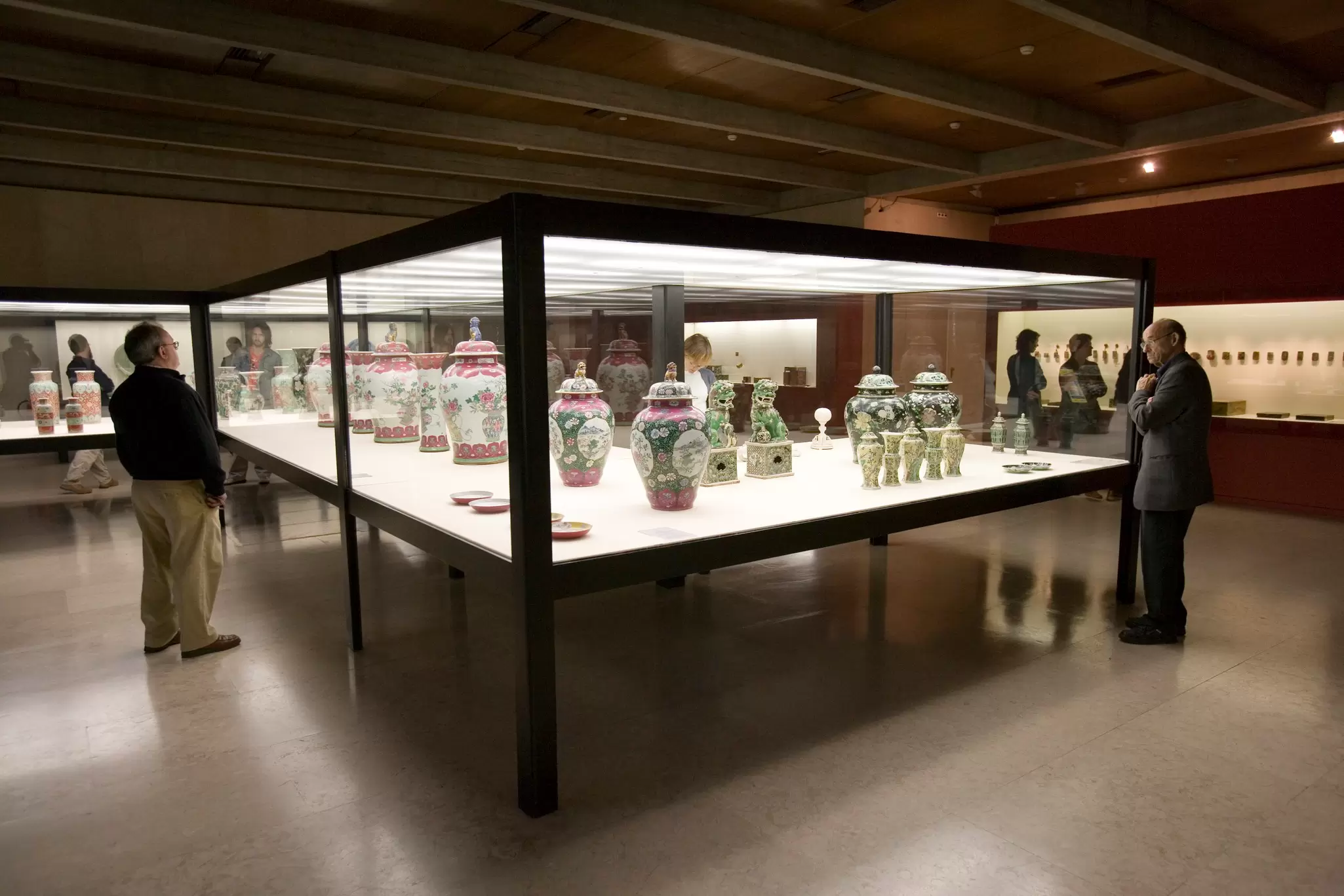 Tourists admire the exhibit at Museu Calouste Gulbenkian (Gulbenkian Museum), Sao Sebastiao.