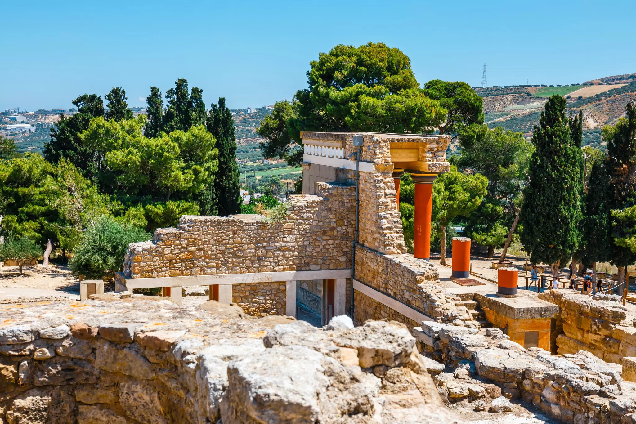 The ancient ruins of the Minoan Palace of Knossos.