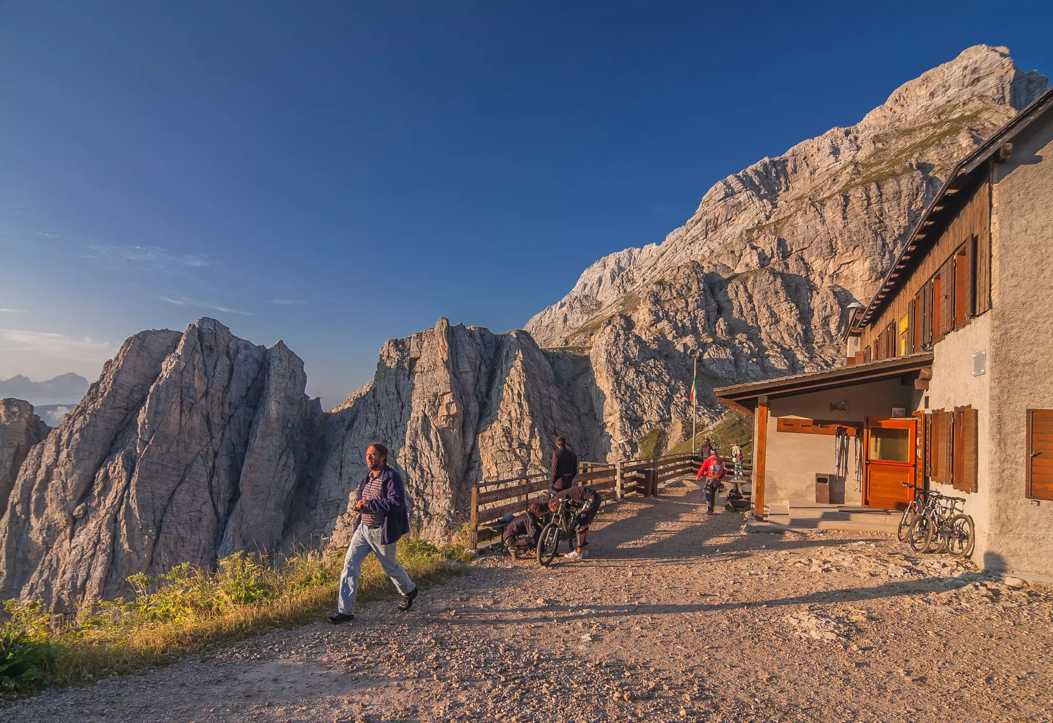 A Sonino refuge at Coldai Dolomites, South Tyrol, Italy