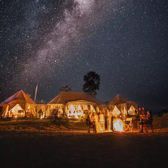Max Dickson sees clear, starry skies in base camp in Botswana
