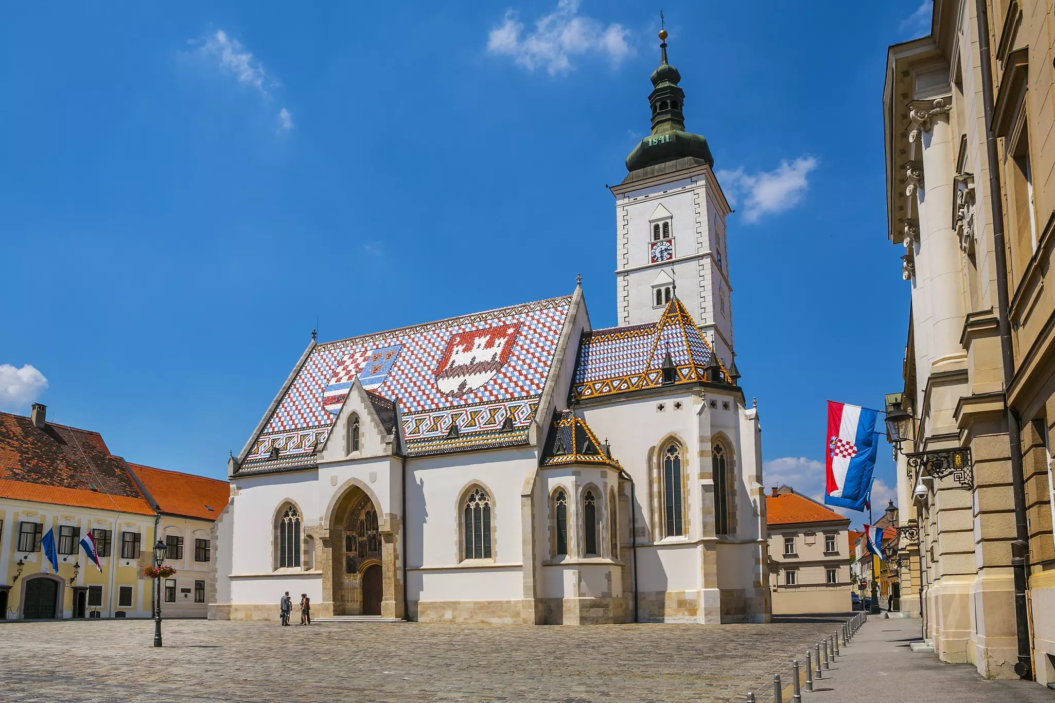 The tiled roof of Saint Mark's Church in Zagreb.