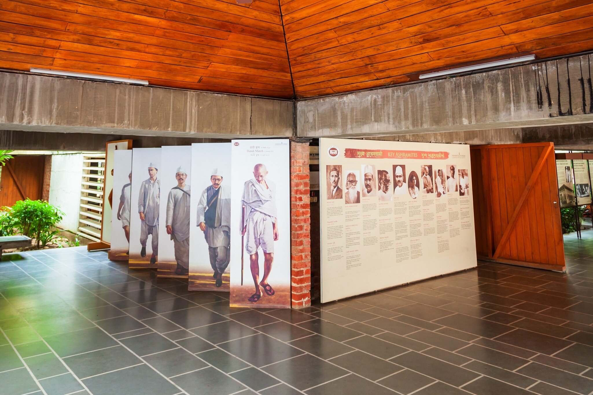 Interior of Sabarmati Gandhi Ashram n Ahmedabad city, Gujarat state of India.