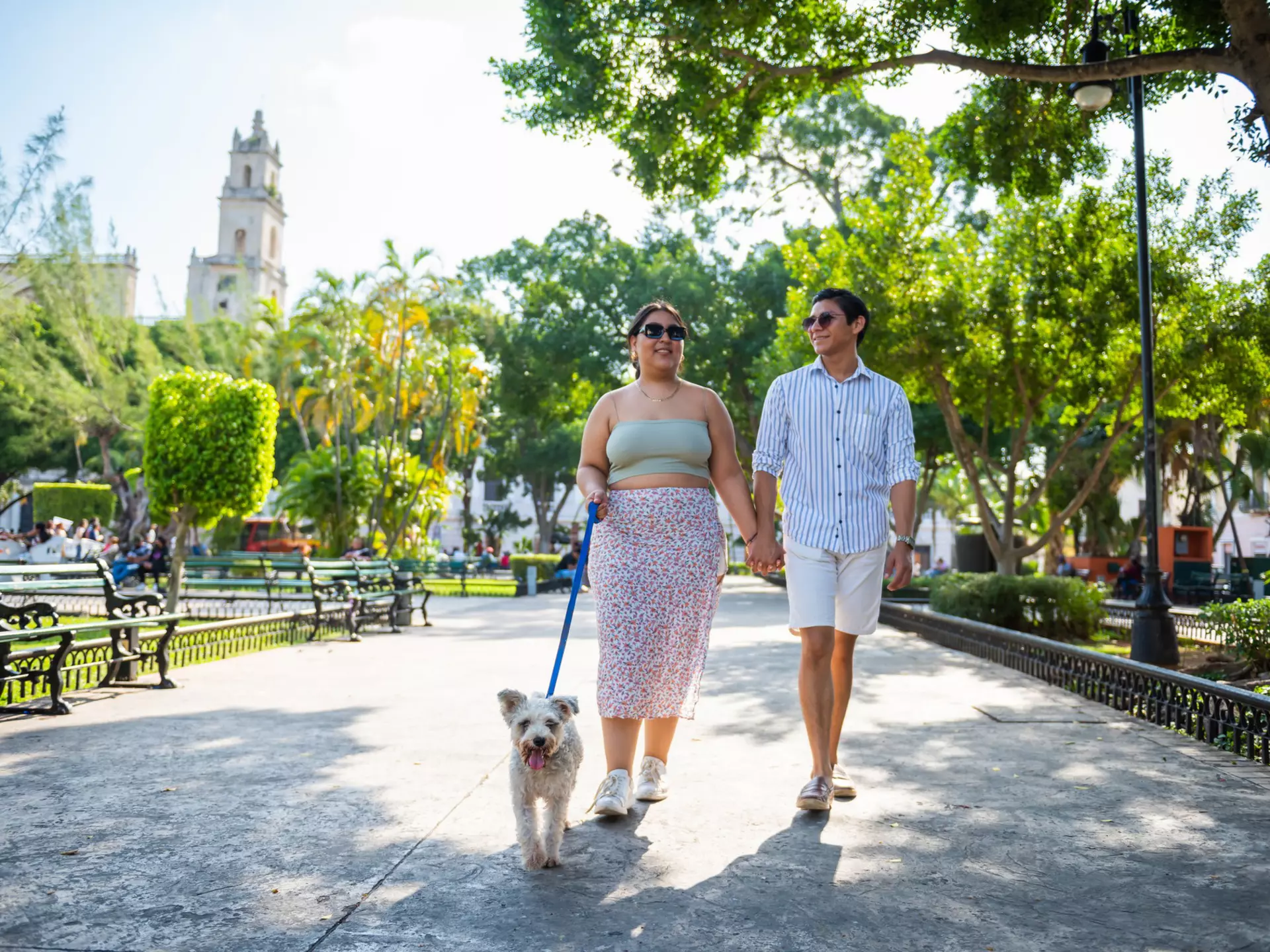 Young couple traveling in Merida Mexico