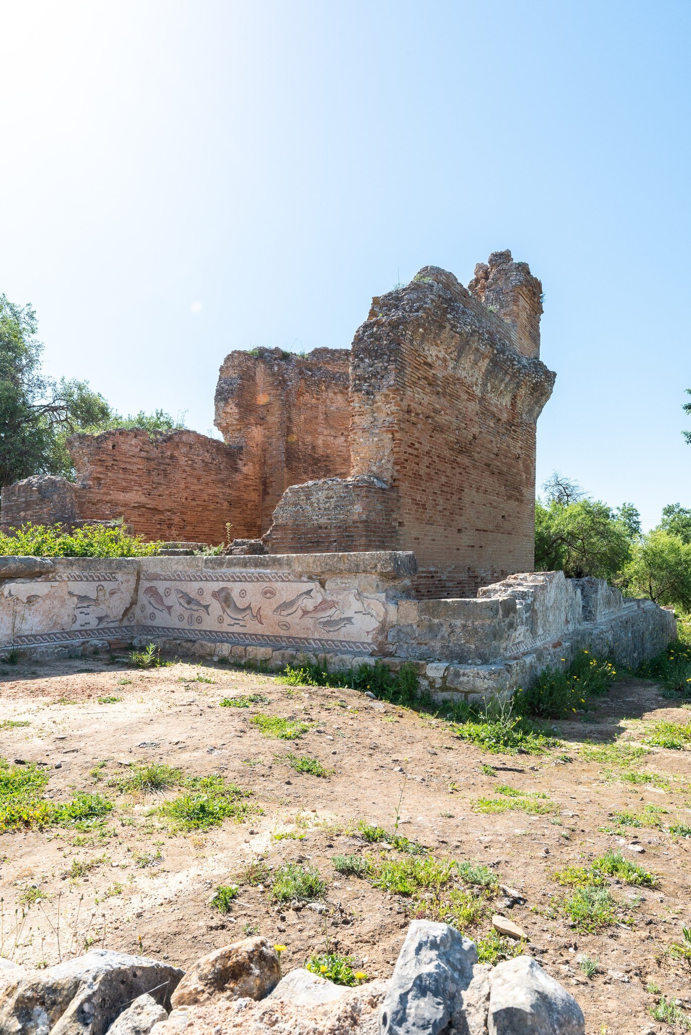 View of the Milreu Roman Ruins in Portugal.