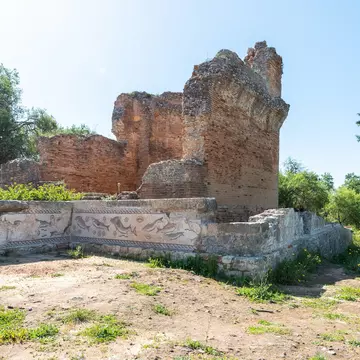 View of the Milreu Roman Ruins in Portugal.