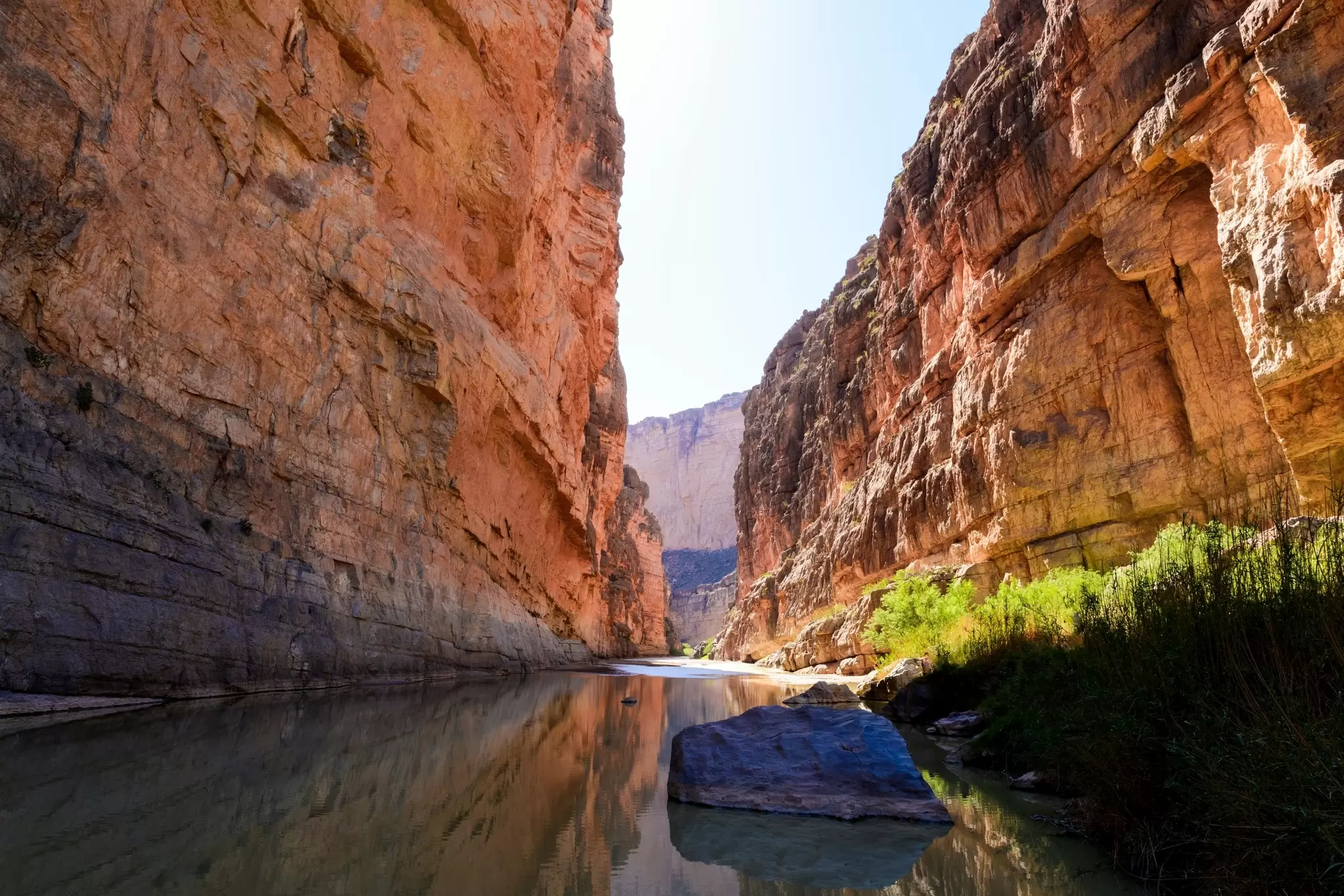 The Rio Grande flows through Santa Elena Canyon in Big Bend National Park, Texas. yggdrasill/Shutterstock