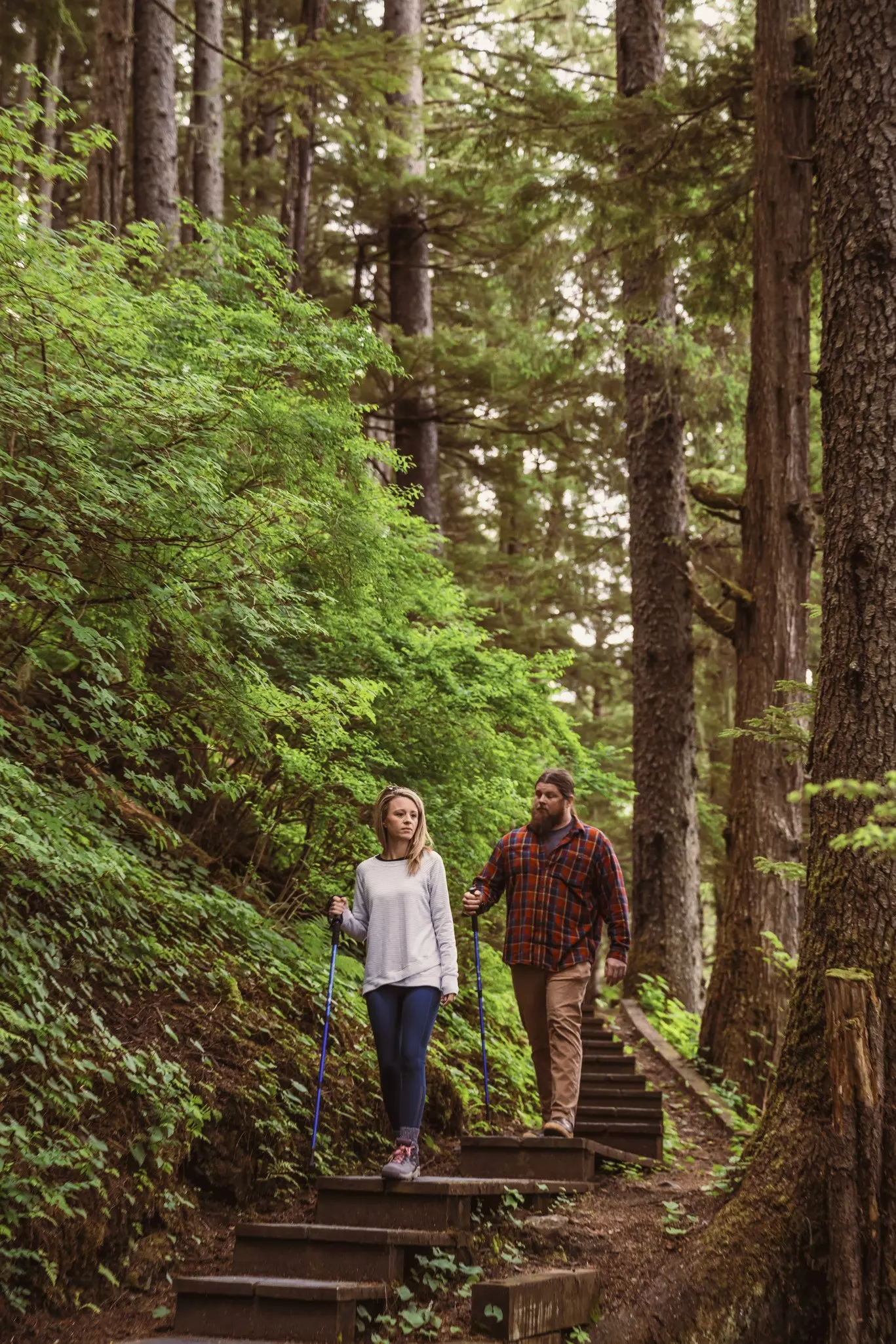 If you’re a hiker eager to lace up your boots, Alaska delivers – no matter your level of experience. Here, hikers explore the Mt. Dewey Trail, near Wrangell © Courtesy of Travel Alaska