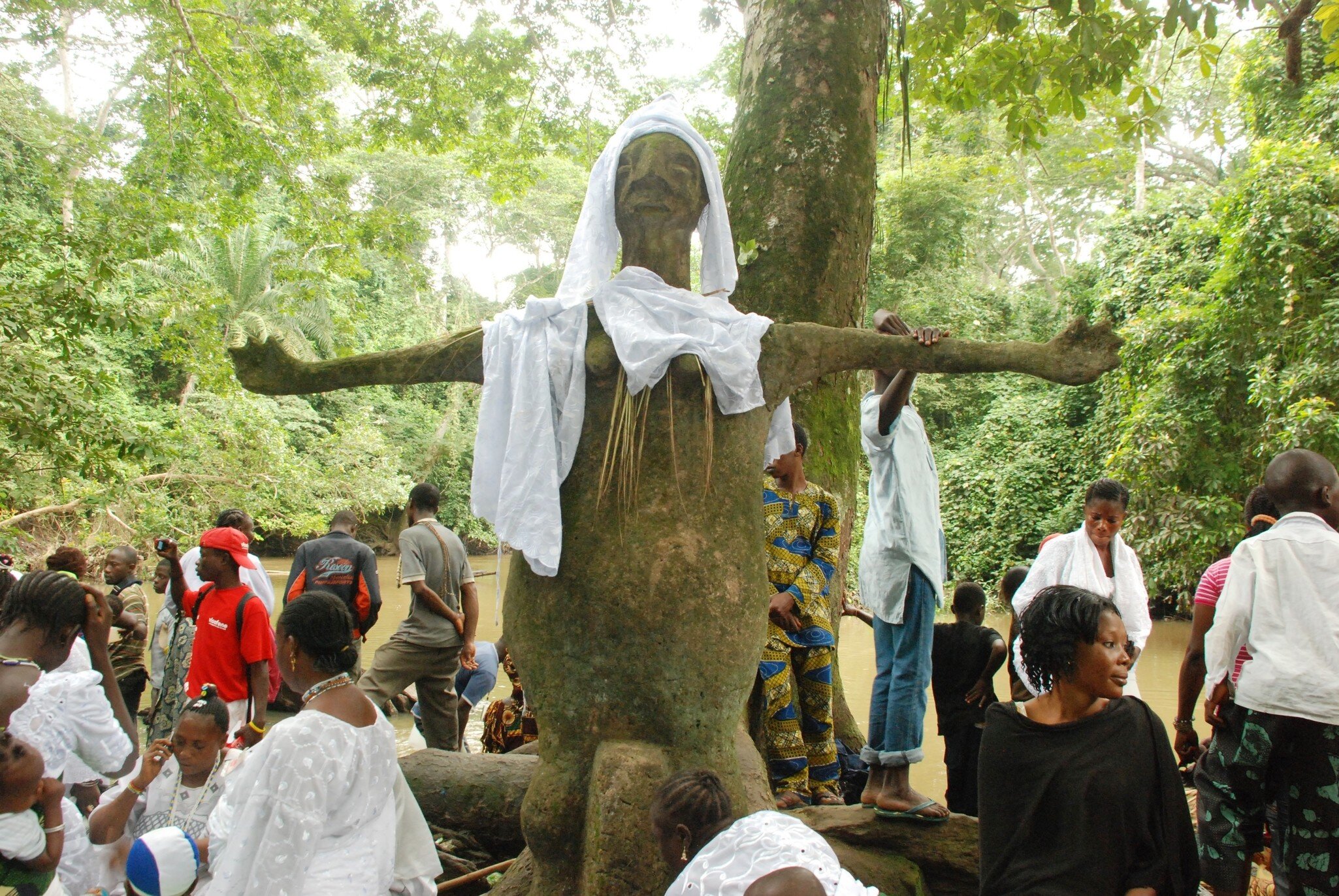 Osun State, Nigeria - August 15th, 2015 - Osun shrine by the river.