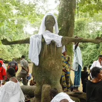 Osun State, Nigeria - August 15th, 2015 - Osun shrine by the river.