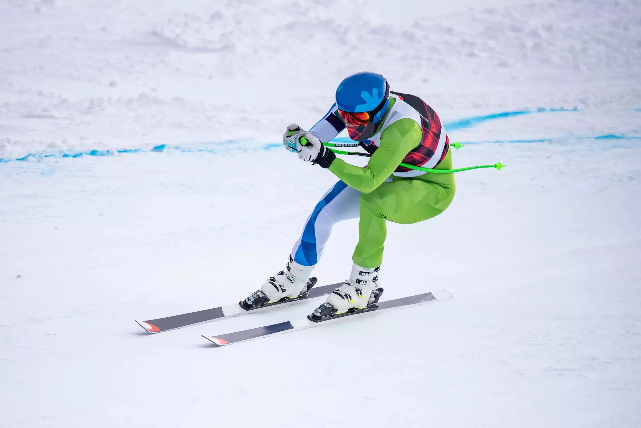 Skier on a slope in Bormio