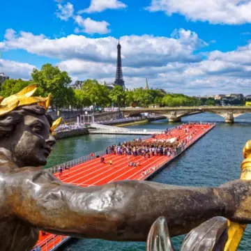The opening ceremony of the Paris 2024 Olympics will take place along the banks of the Seine – one of the many ways spectators can take part in the games © Bruno de Hogues / Gamma-Rapho via Getty Images