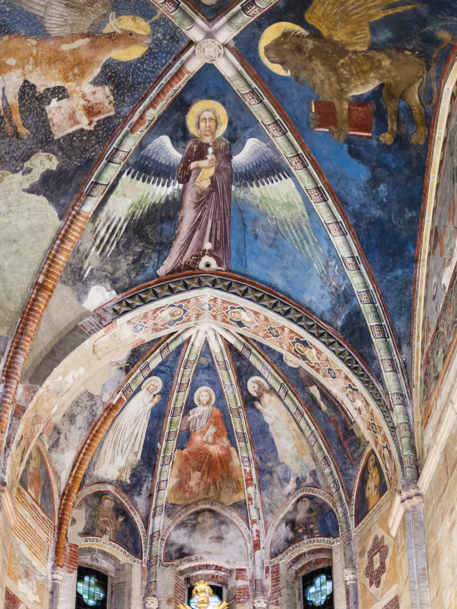 Painted ceiling of the Chiesa di San Fermo Maggiore in Verona city. This medieval church hold relics of saints Fermo and Rustico