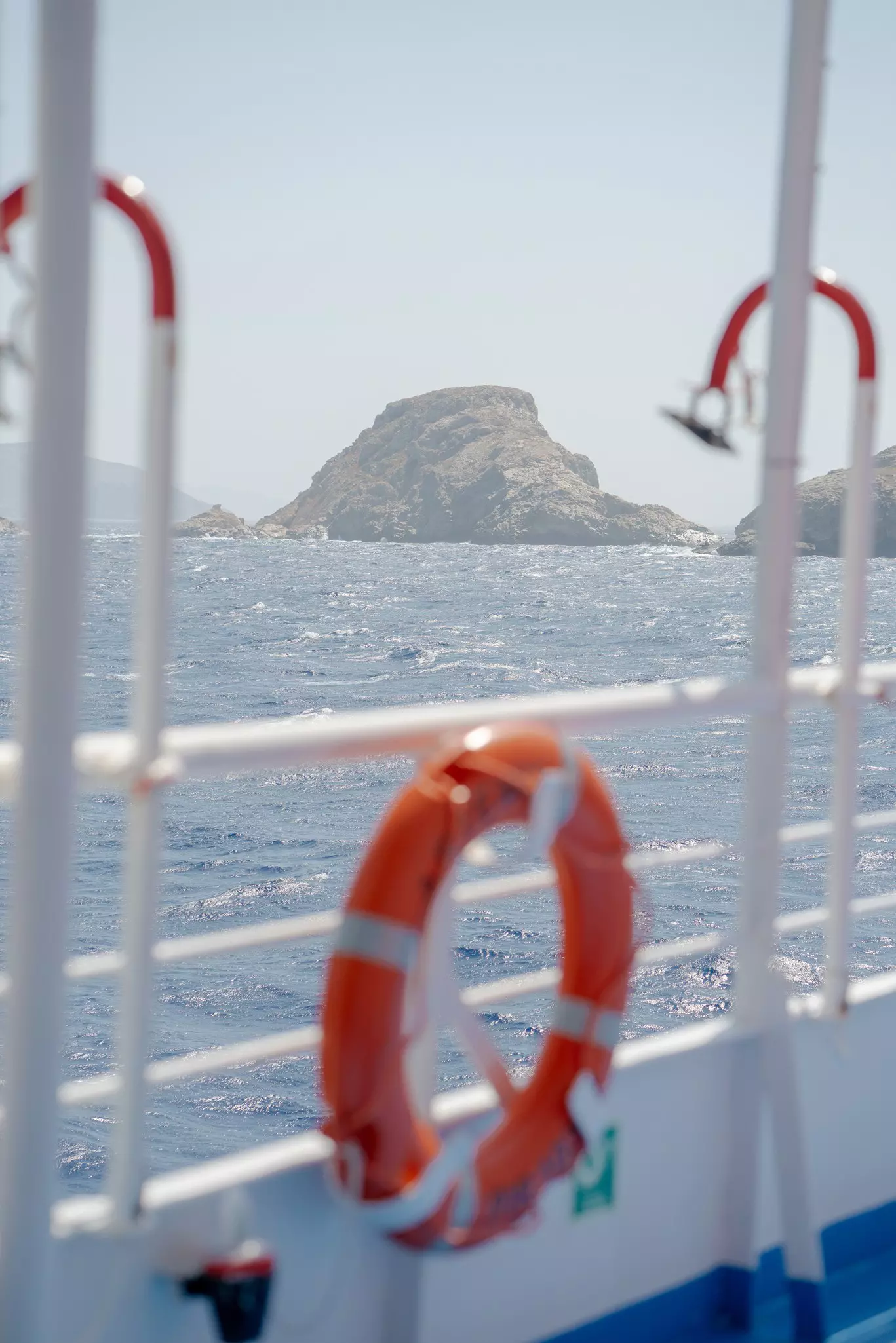 The Cyclades islands from a ferry photographed on June 28th, 2025 Greece.