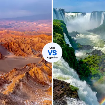 Chile’s spectacular Atacama Desert, or Argentina’s roaring Igazú Falls? © iStock