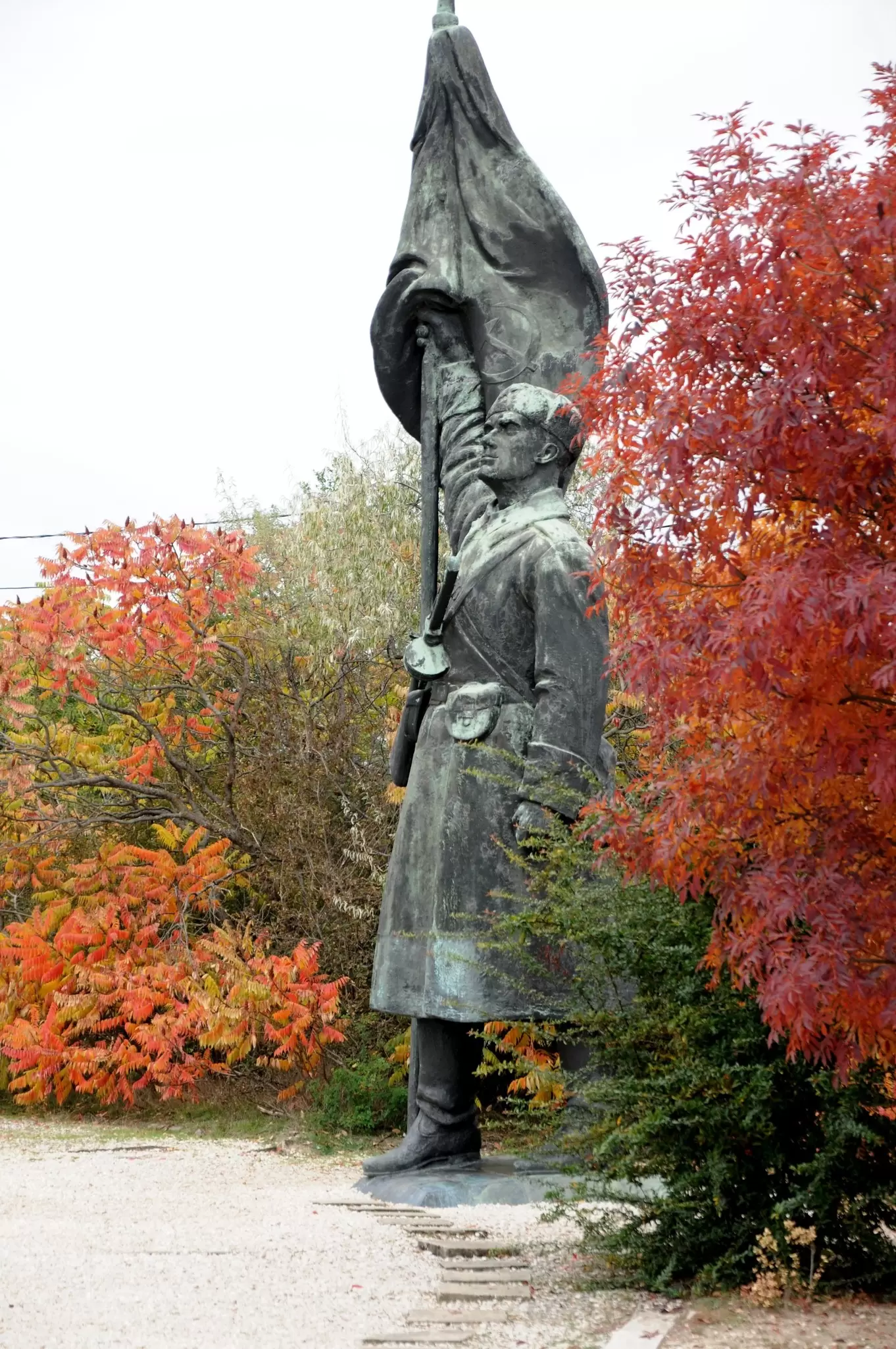 A statue at Memento Park in Budapest, Hungary.