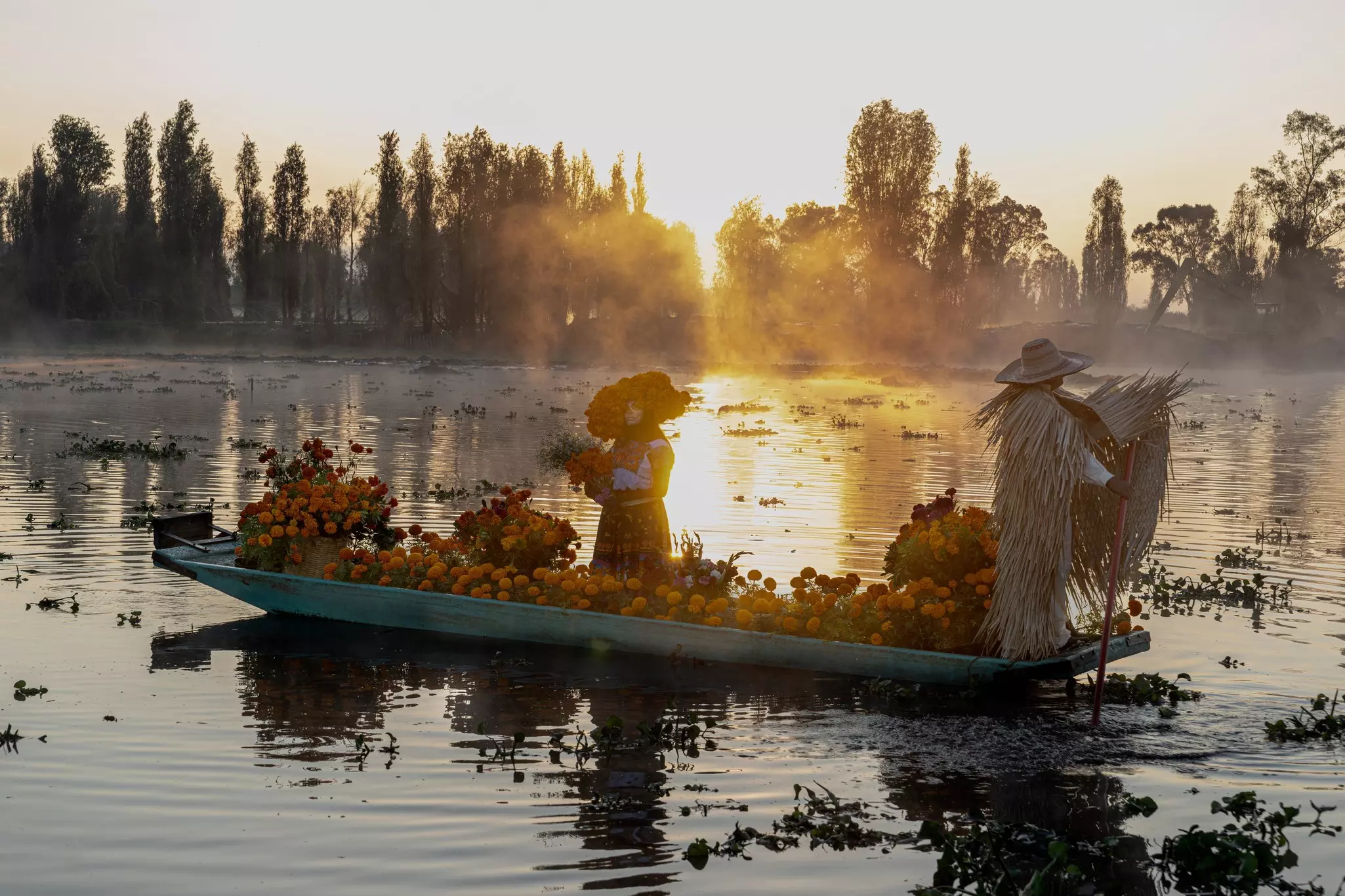 A boatman on Mexico City's Xochimilco Canals