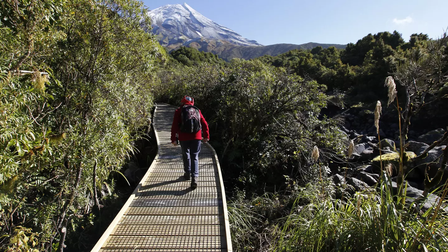 Walking to Wilkies Pools, Egmont National Park, Taranaki.
