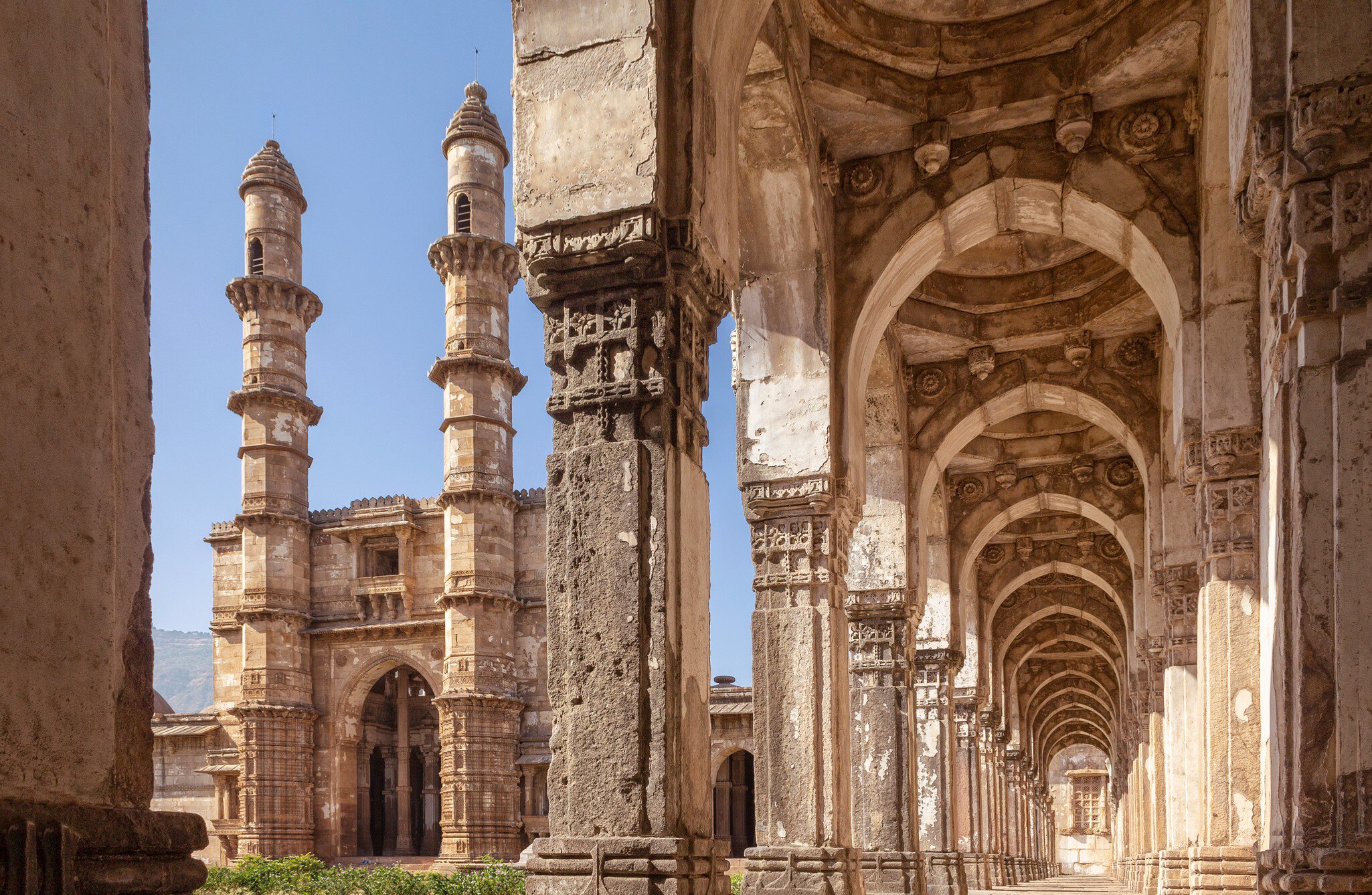 A View Of Jama Masjid entry gate in Champaner-Pavagadh Archaeological Park, Gujarat, India.