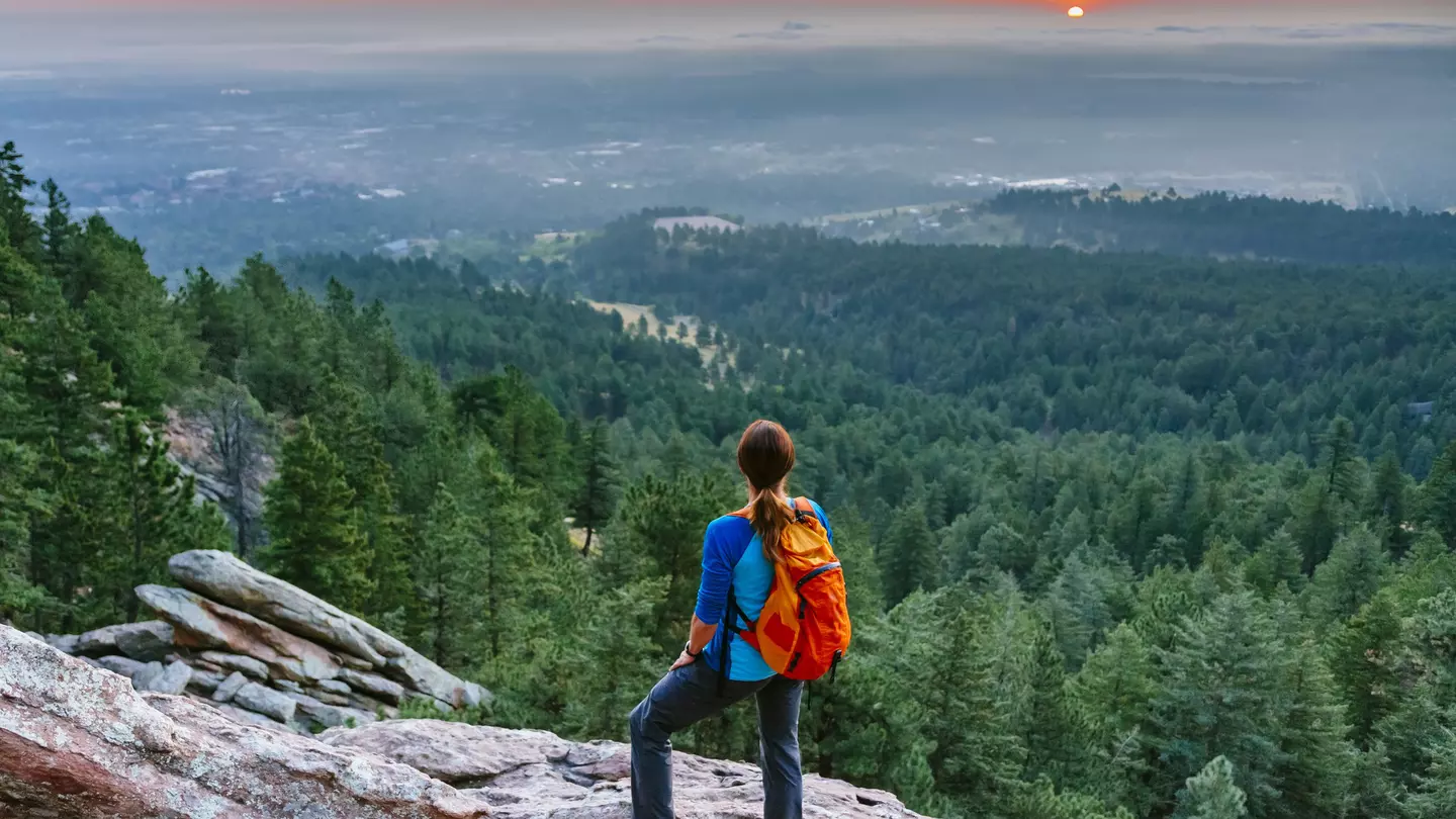 A woman hiking above Boulder, Colorado