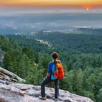 A woman hiking above Boulder, Colorado
