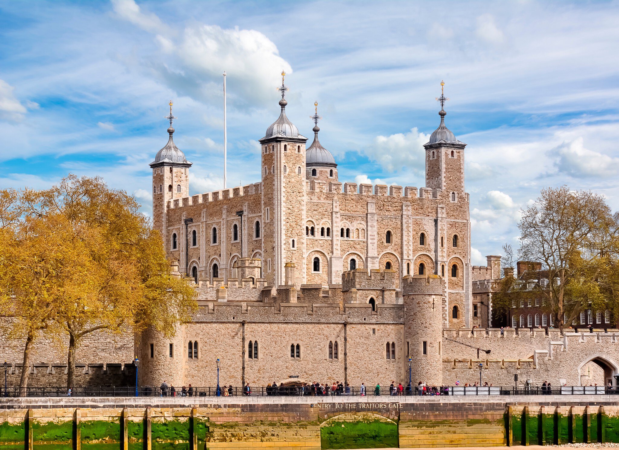 View of one of the turrets of the Tower of London in London, UK.