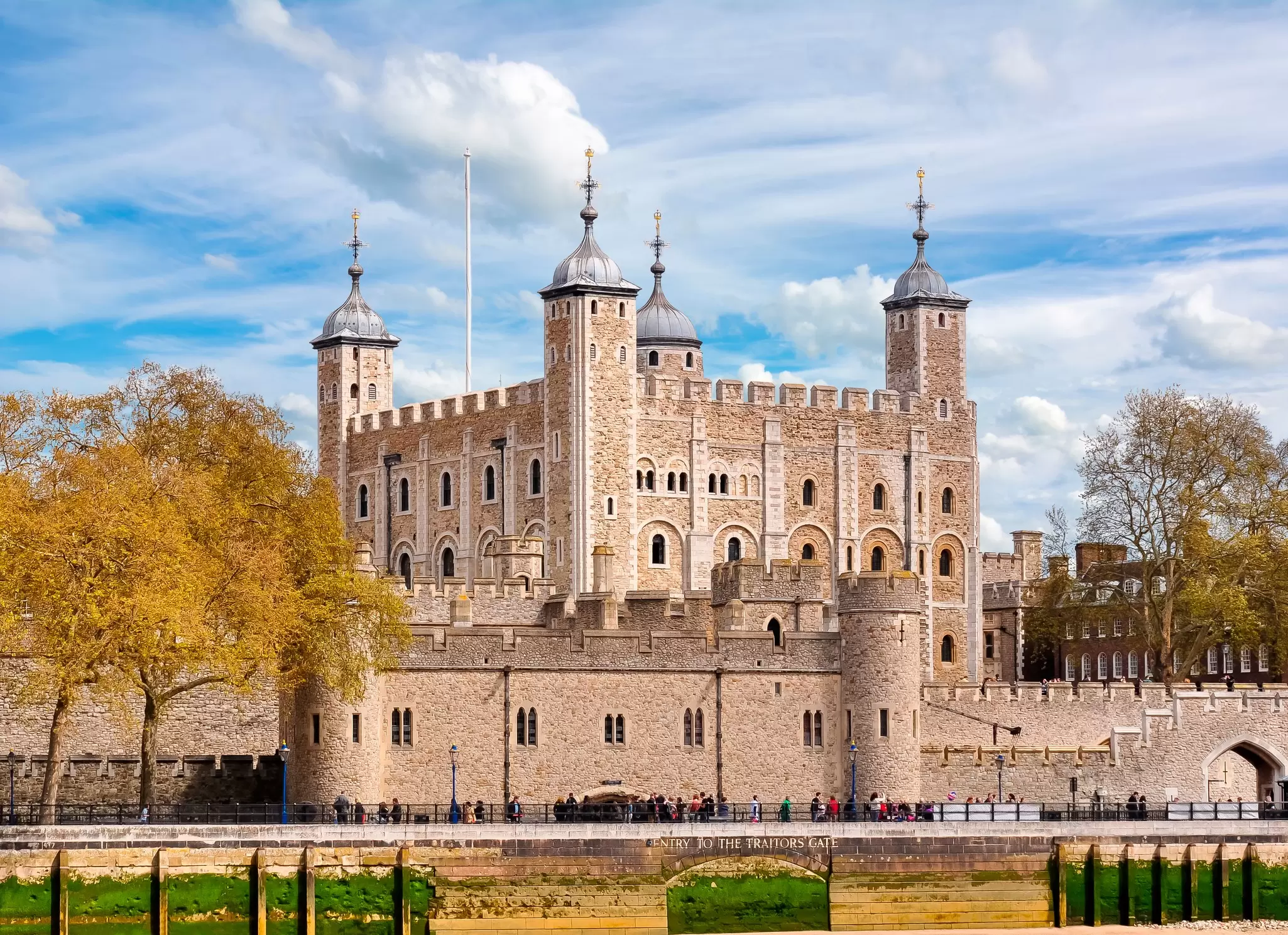 A view of the Tower of London in spring, London, England.