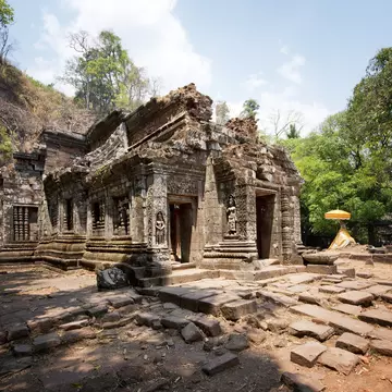 Ruins of Wat Phou (Vat Phu), former Khmer Hindu temple complex, are among the sites open to visitors ©Paul Biris/Getty Images