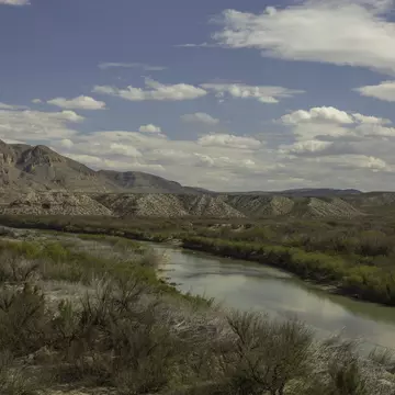 Rio Grande at the Rio Grande Overlook. Mexico is on the other side of the river.