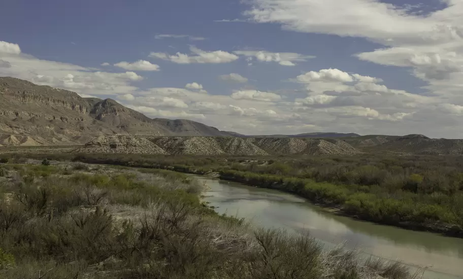 Rio Grande at the Rio Grande Overlook. Mexico is on the other side of the river.