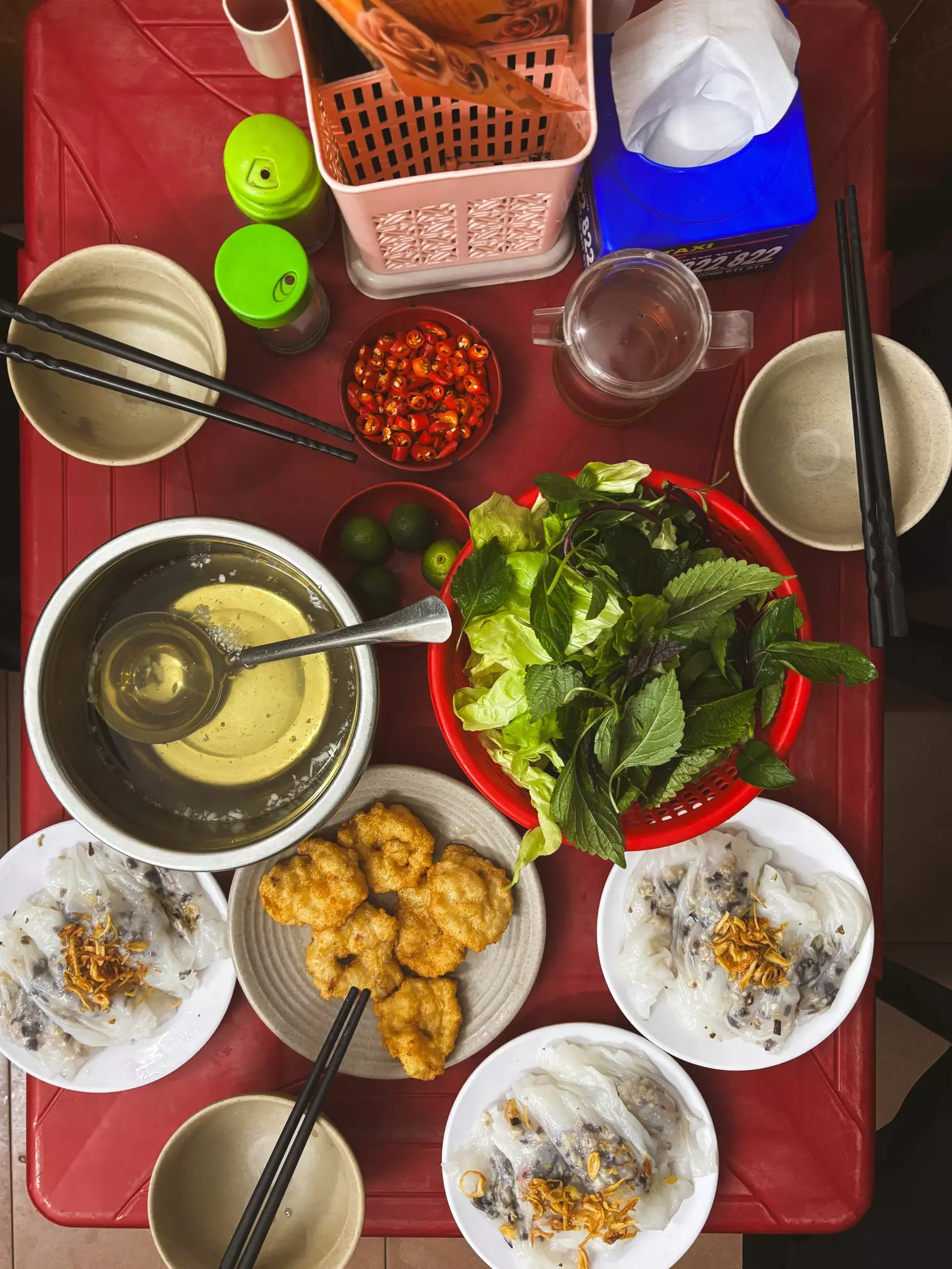 A traditional meal in Vietnam. 