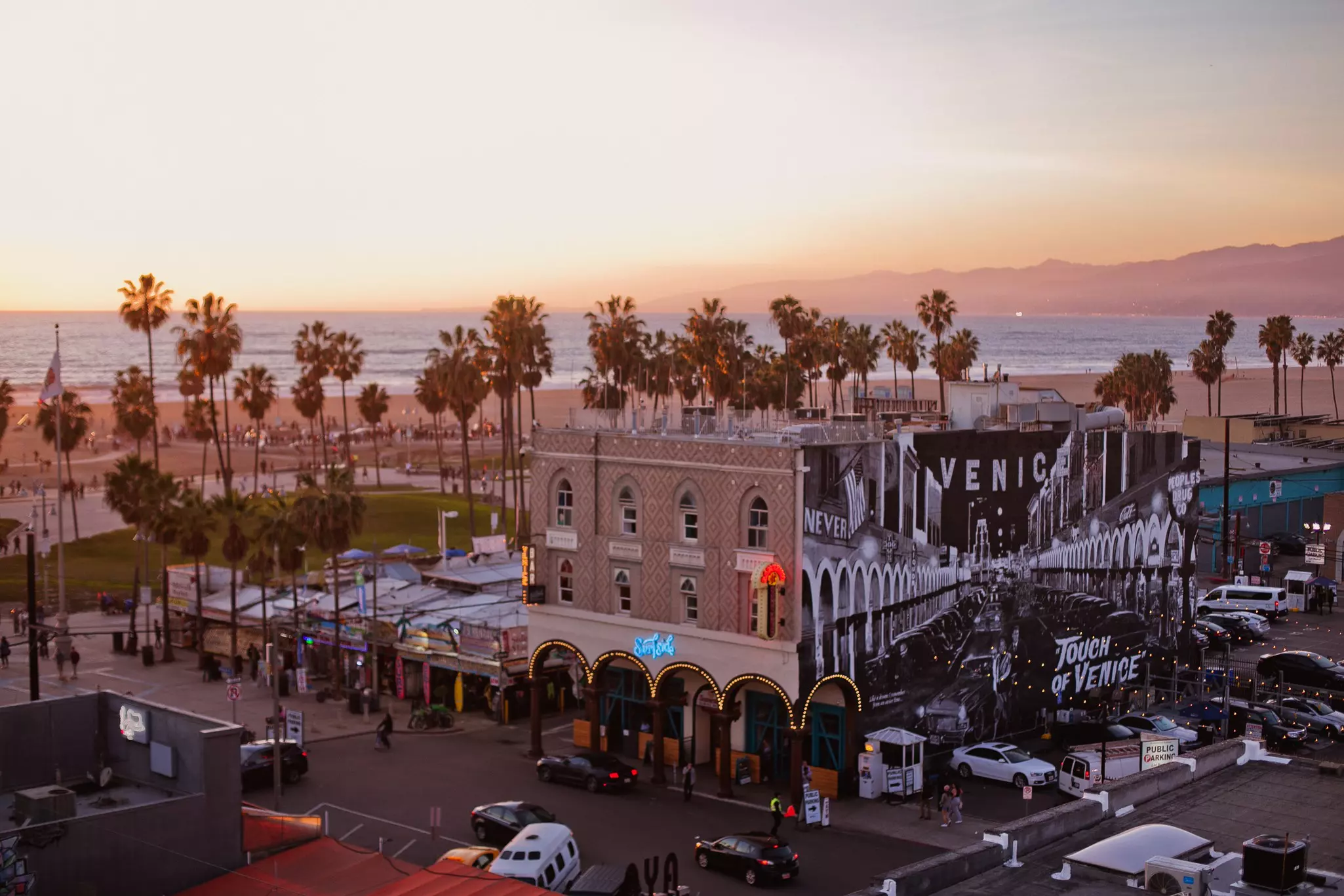 Venice Beach at sunset. 