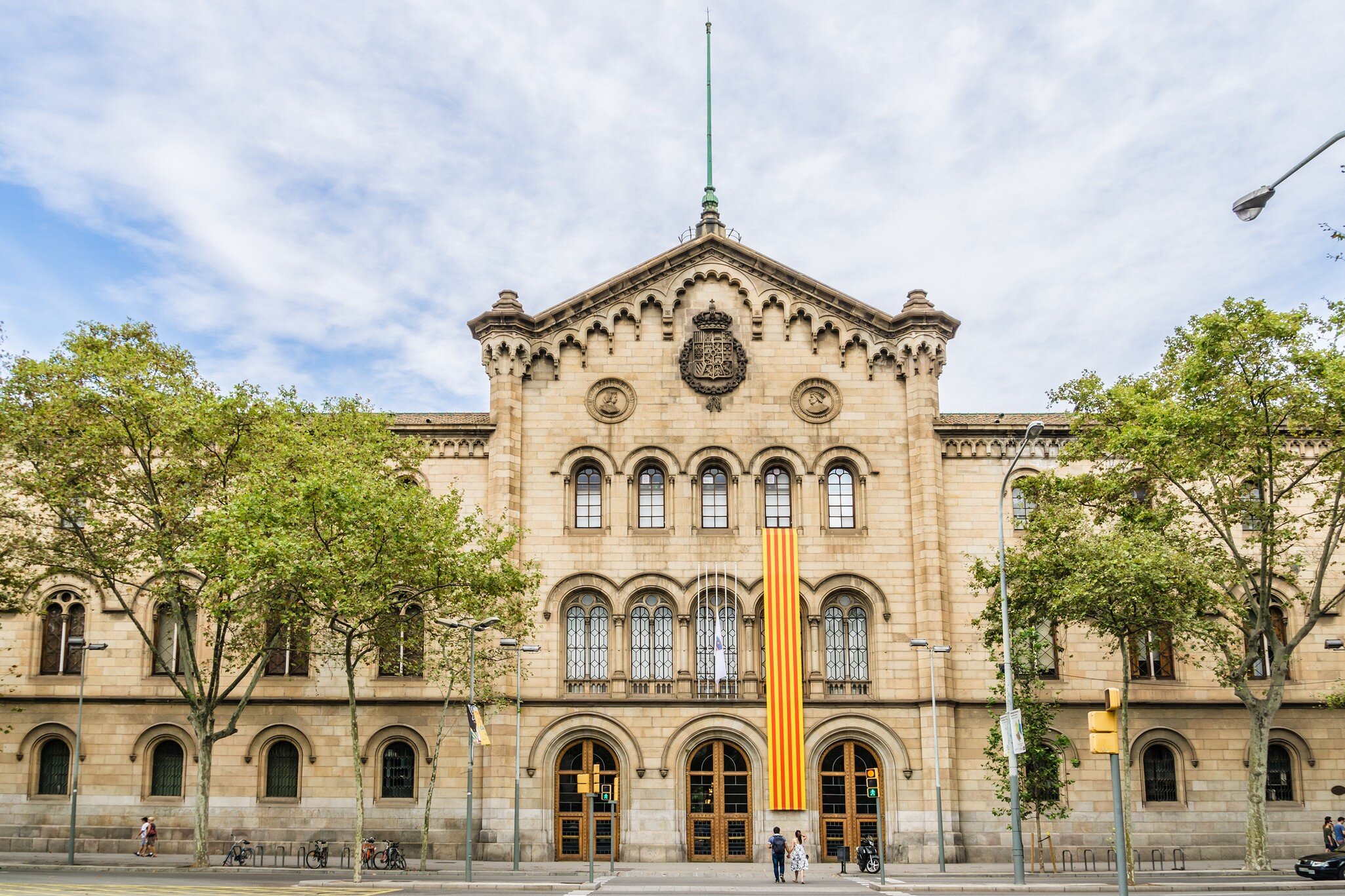 Exterior view of the University of Barcelona (Universitat de Barcelona) building in Barcelona, Spain.