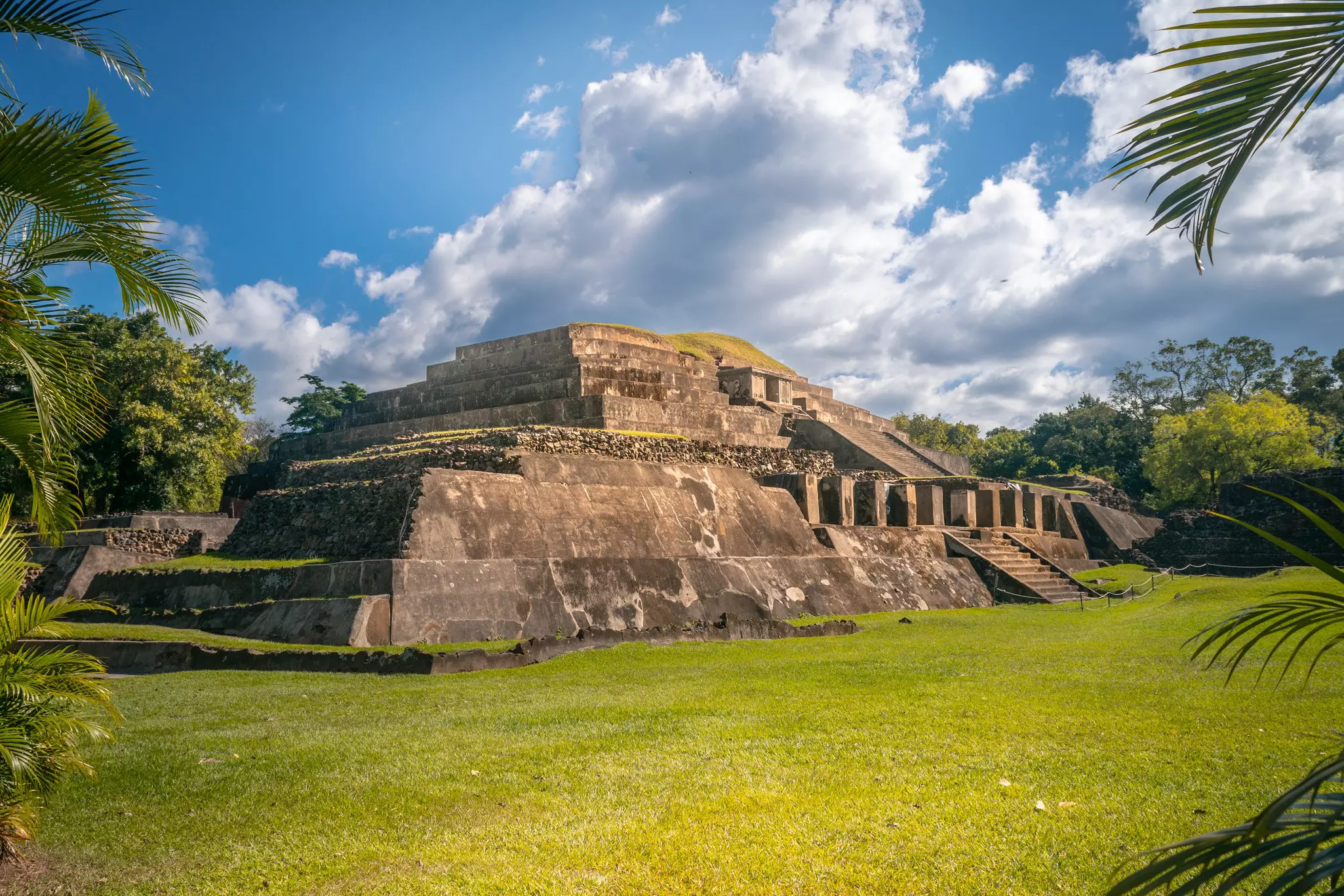 A stepped pyramid at Mayan ruins