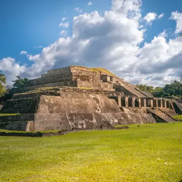 A stepped pyramid at Mayan ruins