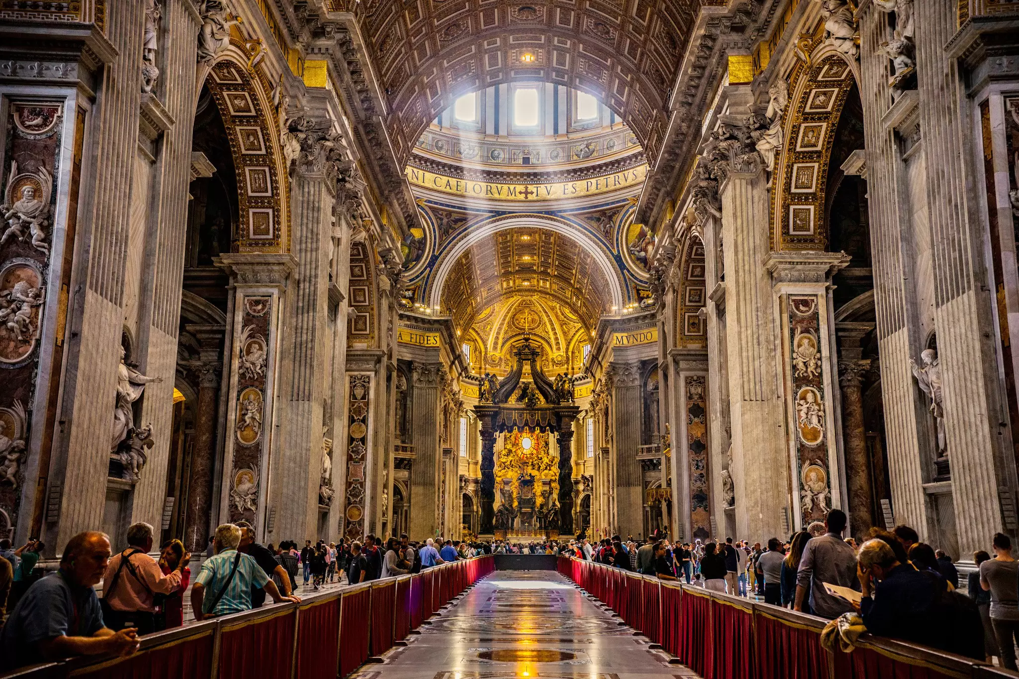 Ornate golden interior of St. Peter's Basilica
