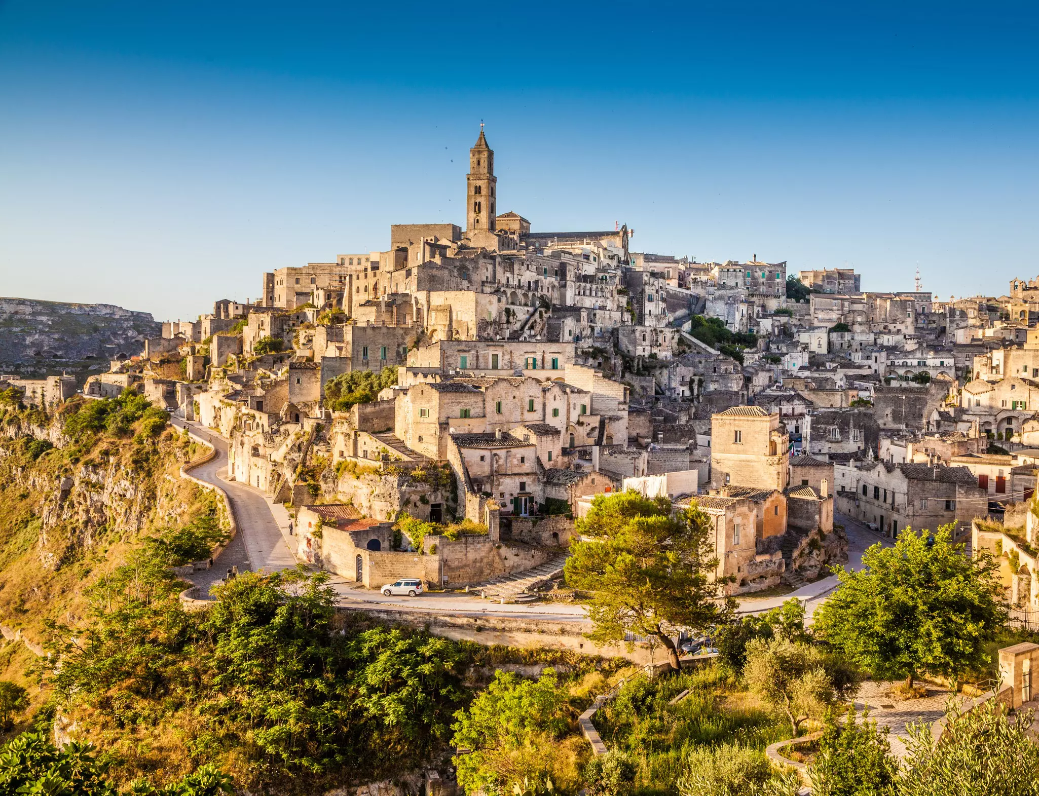 Ancient town of Matera at sunrise, Basilicata, Italy
