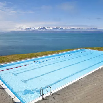 Sundlaugin á Hofsósi is one of Iceland's youngest and most appealing pools. Horst Gerlach / Getty Images