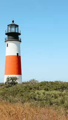 Iconic Sankaty Head Lighthouse in Color located on Nantucket Island
