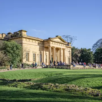 York, UK. February 14, 2026. Yorkshire Museum building in the architectural Greek Revival style with doric columns supporting a pediment above.  A lawn is in front of the building and a part of a ruin is in the foreground., License Type: media, Download Time: 2026-04-25T01:30:17.000Z, User: LP_ZRay, Editorial: true, purchase_order: 65050 - Digital Destinations and Articles, job: Lonely Planet, client: App Content, other: Zayira Ray