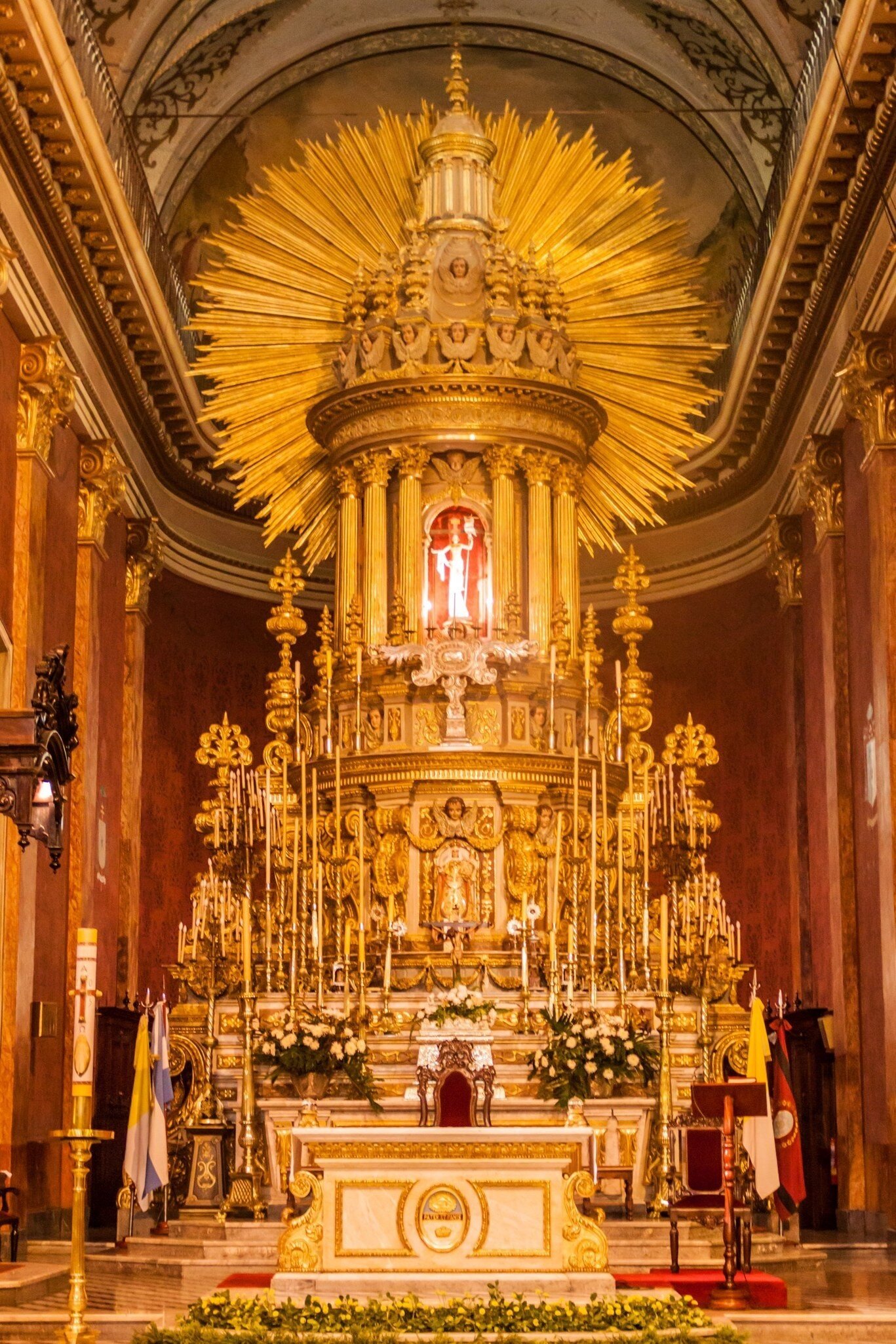  Altar of Cathedral Basilica and Sanctuary of the Lord and the Virgin of the Miracle in Salta, Argentina. 