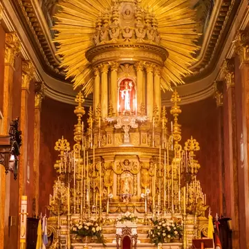  Altar of Cathedral Basilica and Sanctuary of the Lord and the Virgin of the Miracle in Salta, Argentina. 