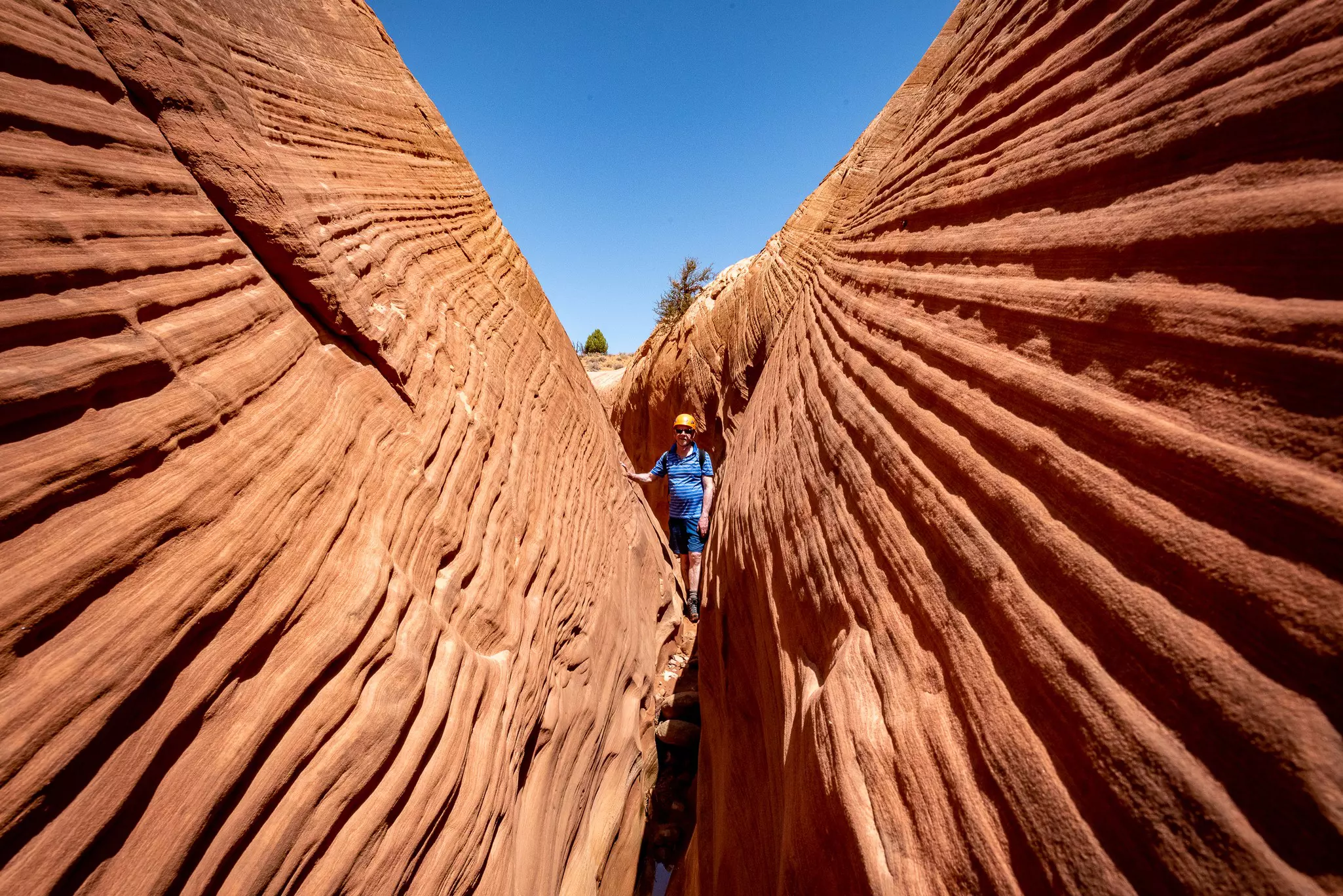 Stuart in Slot Canyon Escalante Excursion.