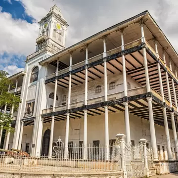 Stone Town, Zanzibar, Tanzania - October 24, 2014 : House of Wonders or Palace of Wonders (in Arabic: Beit-al-Ajaib) in Stone Town housing  the Museum of History & Culture of Zanzibar and the Swahili Coast.