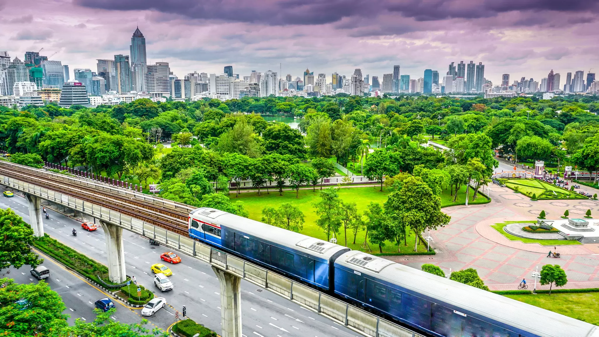 A green park in Bangkok, Thailand