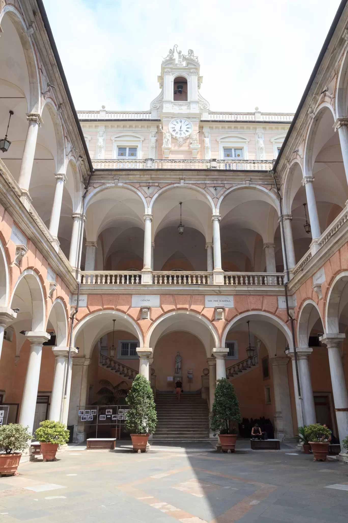View from the inner courtyard of Palazzo Doria Tursi.