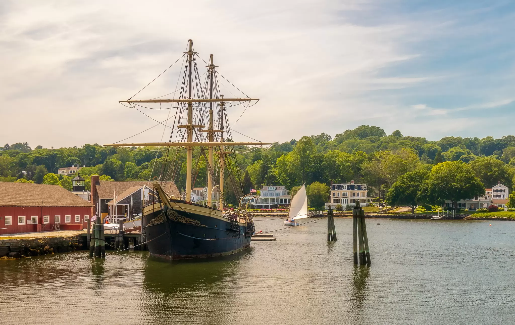 One of the historic ships docked at Mystic Seaport Museum. Faina Gurevich/Shutterstock