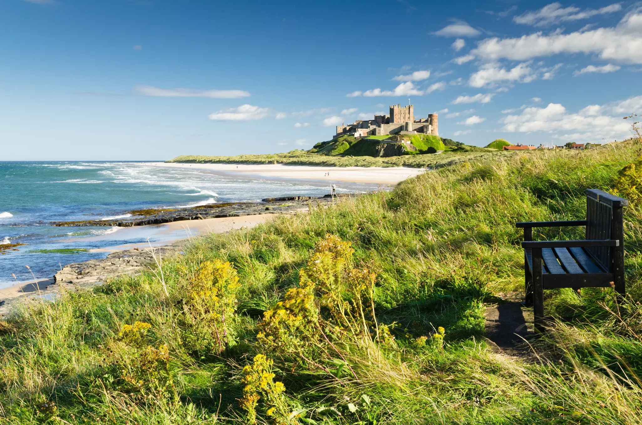 The location of Bamburgh Castle is as dramatic as the building itself. Dave Head/Shutterstock