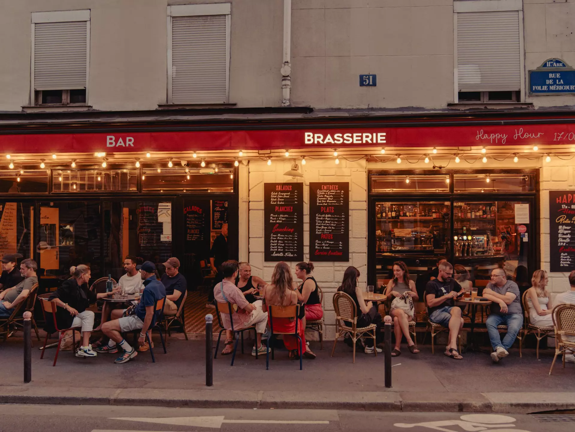 Rue Oberkampf, Le Marais, Paris, France July 2024.